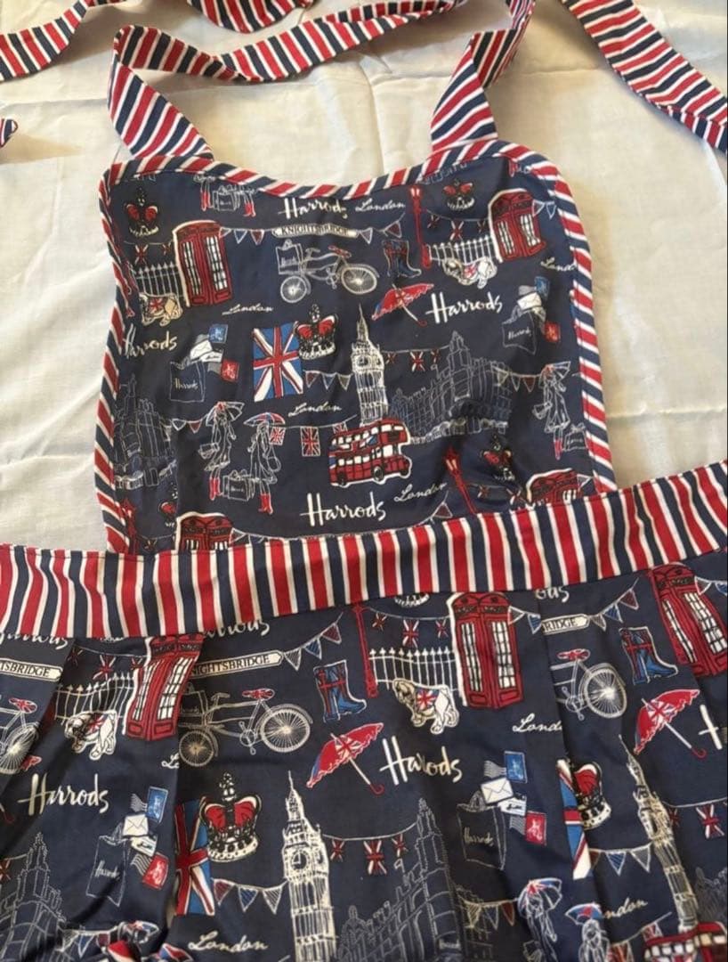 Harrods エプロン 100%コットン ロンドンデザイン