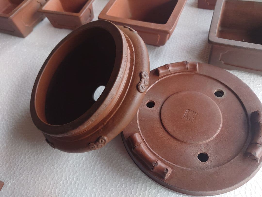 盆栽鉢　支那鉢　中国鉢　中国宜興　13鉢セット