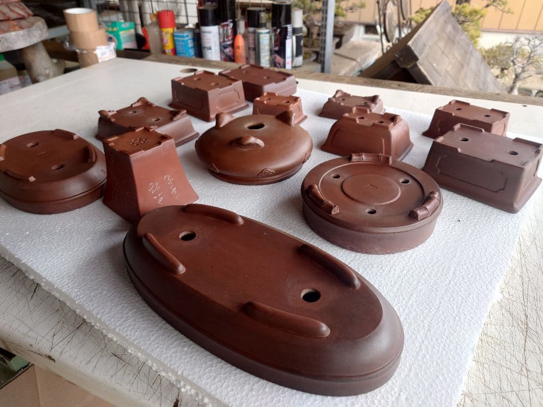 盆栽鉢　支那鉢　中国鉢　中国宜興　13鉢セット