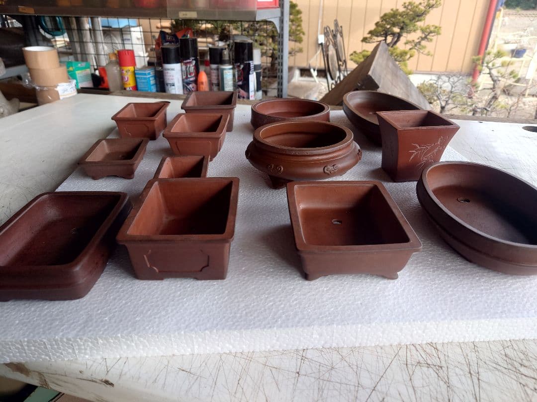 盆栽鉢　支那鉢　中国鉢　中国宜興　13鉢セット