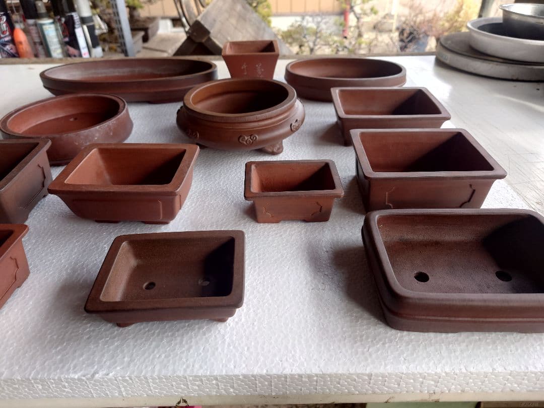 盆栽鉢　支那鉢　中国鉢　中国宜興　13鉢セット