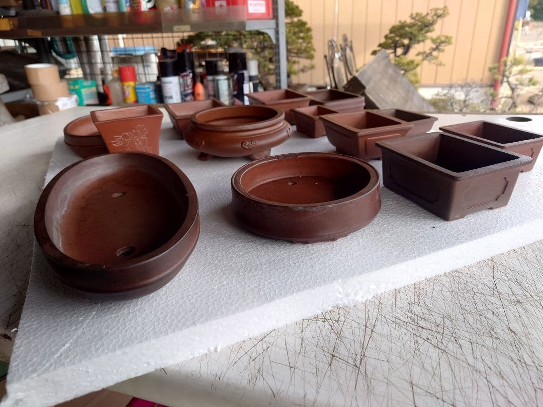 盆栽鉢　支那鉢　中国鉢　中国宜興　13鉢セット