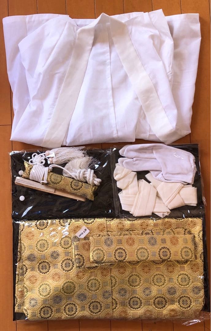 七五三用　伝統着物 羽織 袴 小物 金 黒 鷹 松