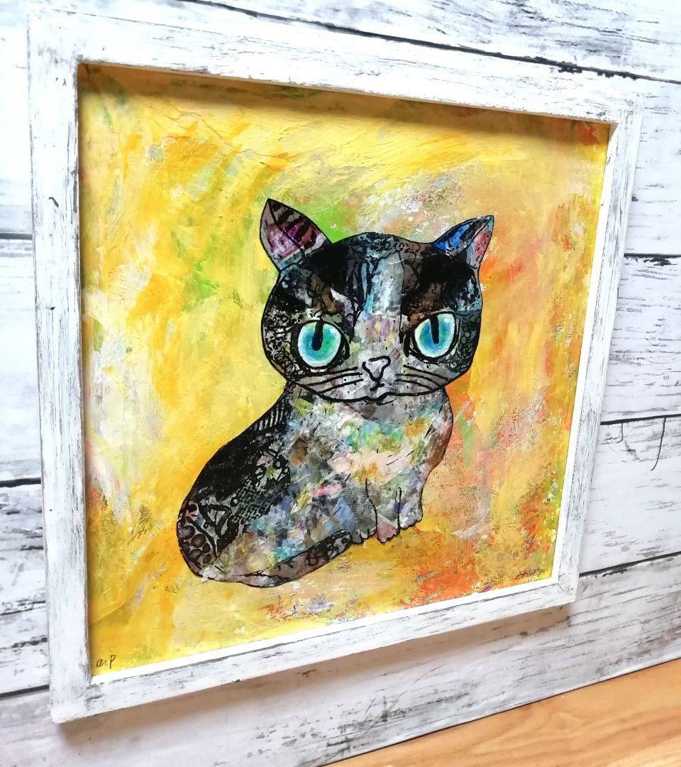 依頼者優先購入作品2　title「負けない猫」