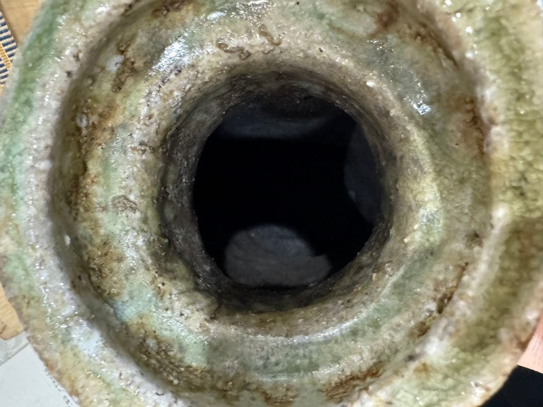 信楽焼 谷 清右エ門窯 四代目 耳付 花瓶 花入 共箱