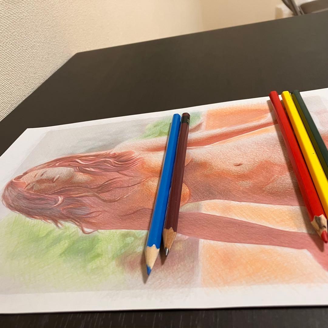 女優画27額装品　額縁寸法32.7cm×24.0cm　カラー着色　定款付