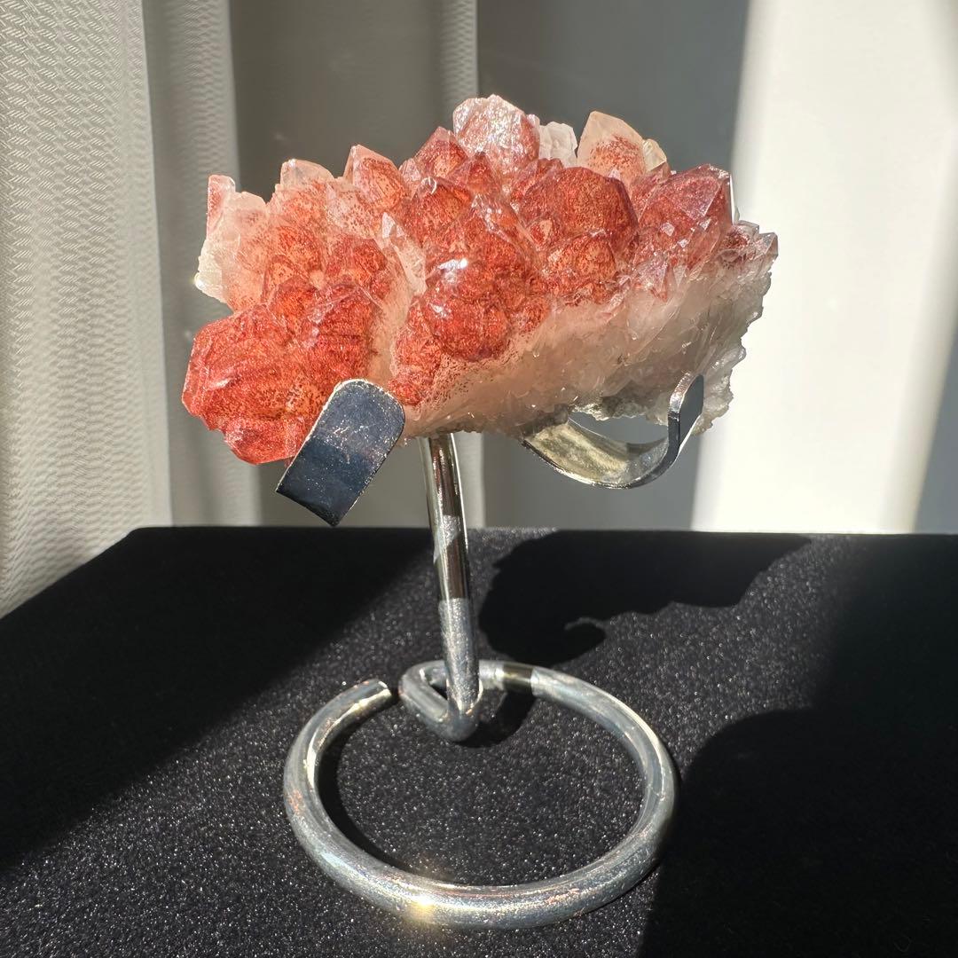 天然石赤水晶のクラスター　置物NO.090304