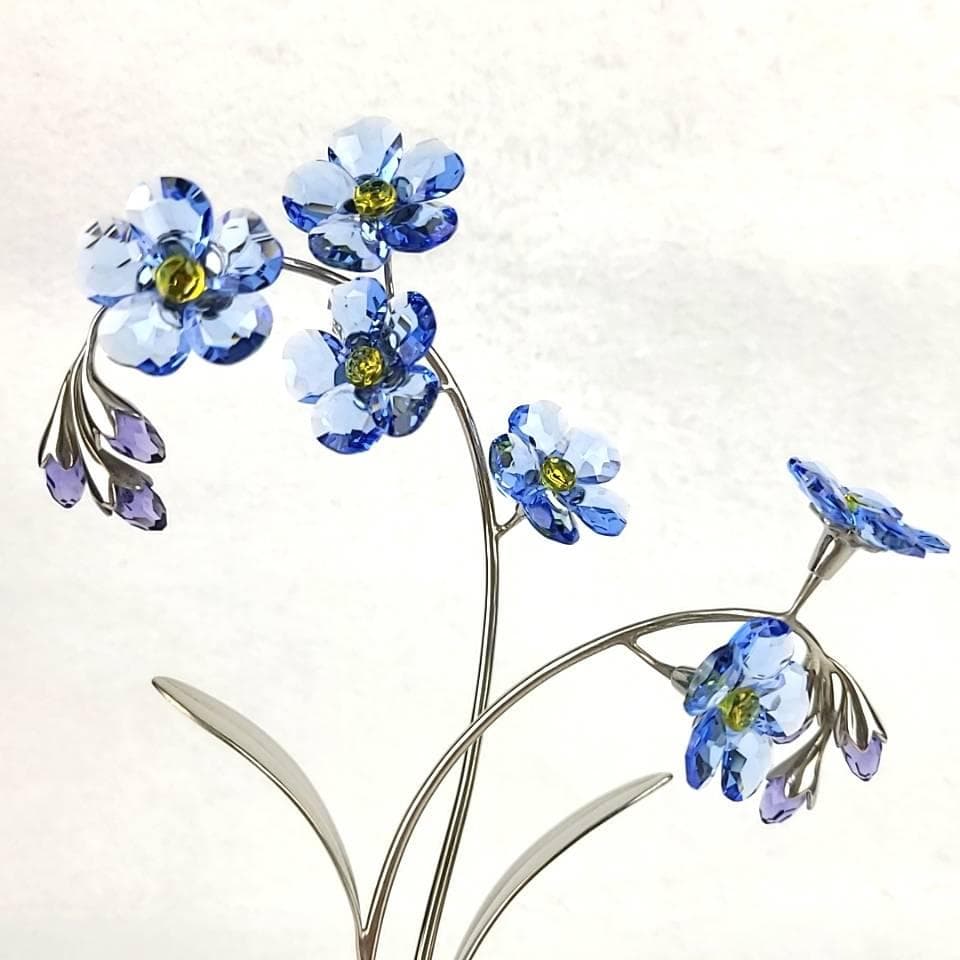 ・美品・スワロフスキー 忘れな草 特大サイズ　置物　オブジェ　988071