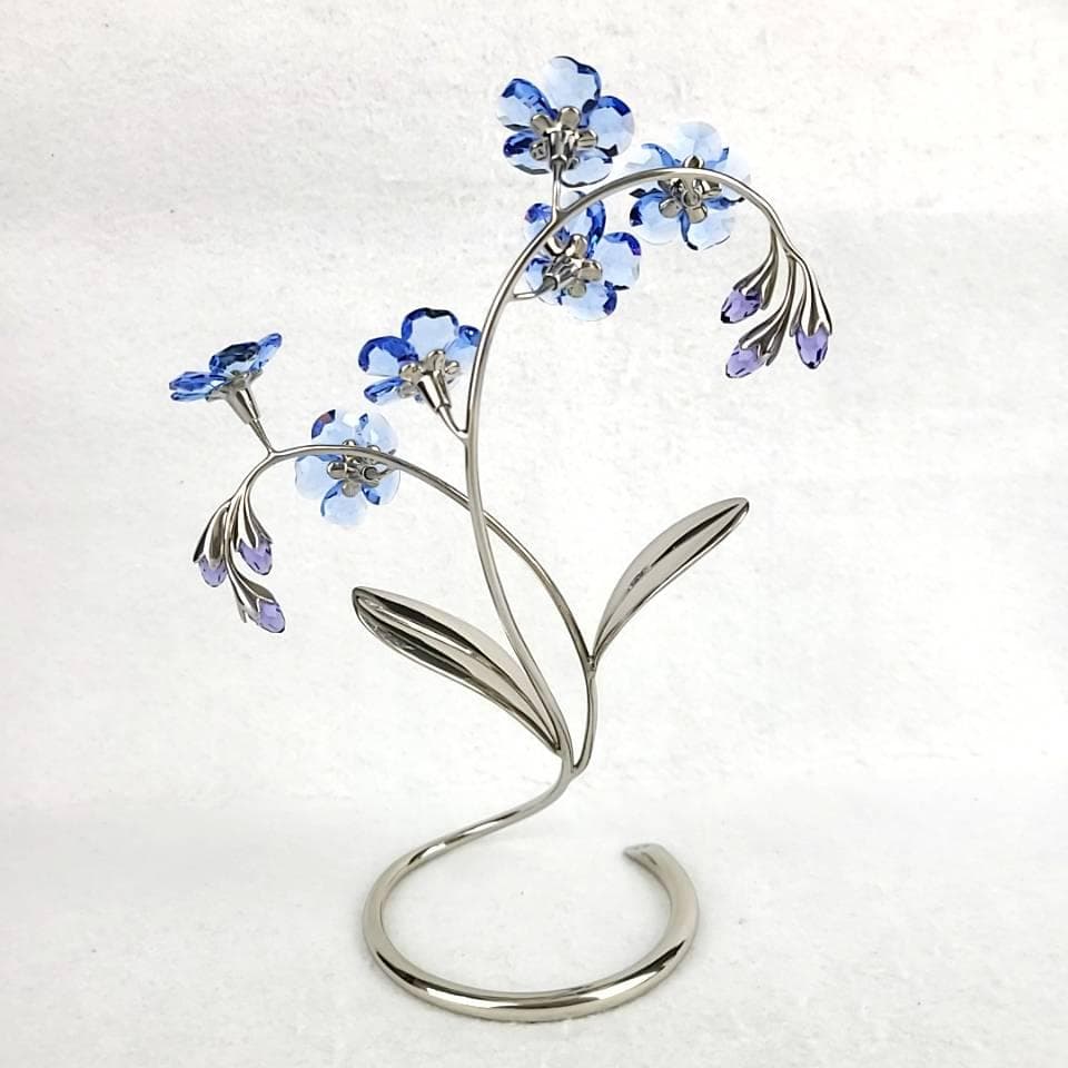 ・美品・スワロフスキー 忘れな草 特大サイズ　置物　オブジェ　988071