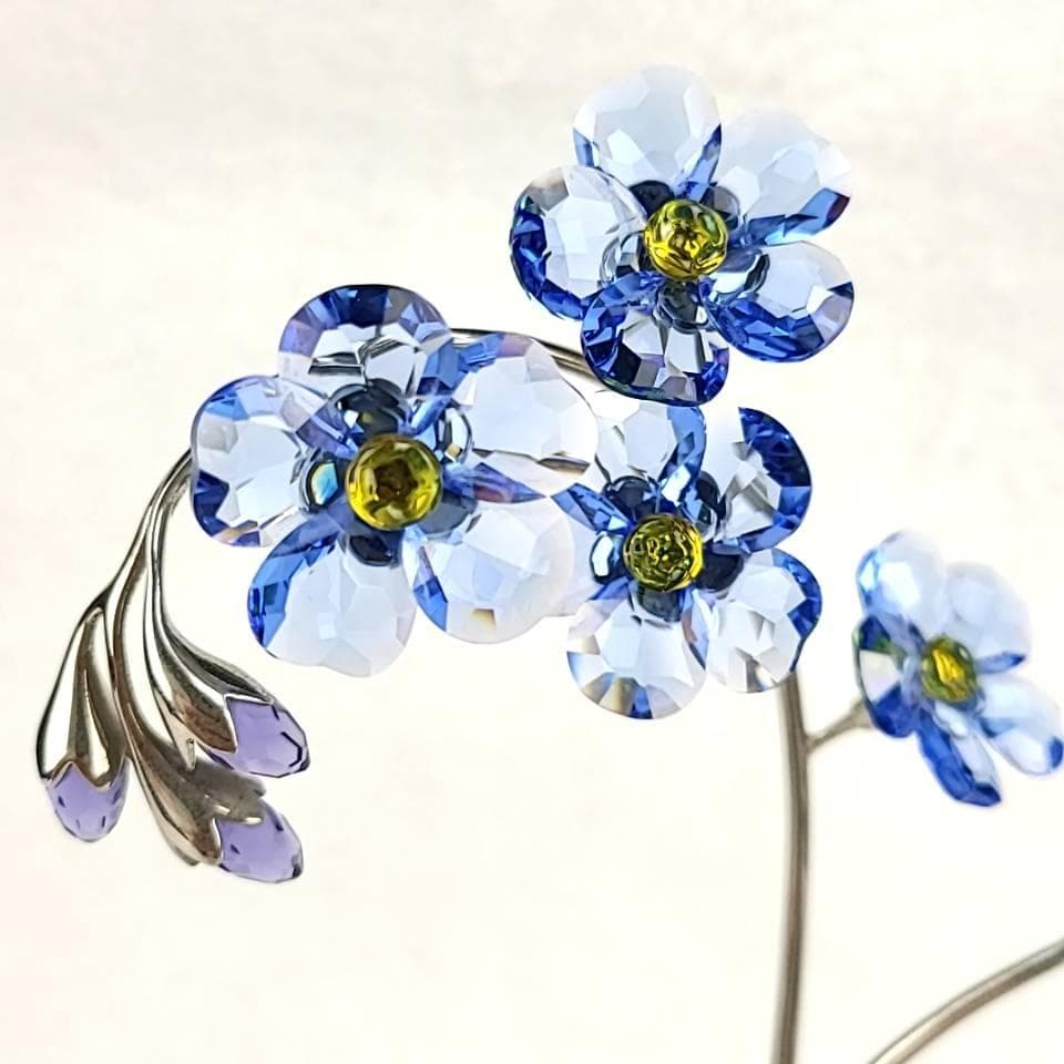 ・美品・スワロフスキー 忘れな草 特大サイズ　置物　オブジェ　988071