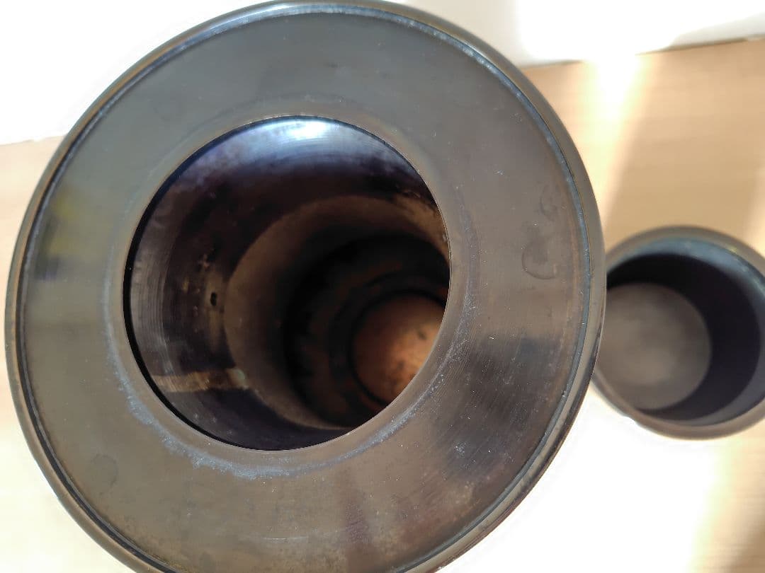 古流 伝統生け花花器 六華 獅子頭耳付き 銅鋳造花器 - メルカリ