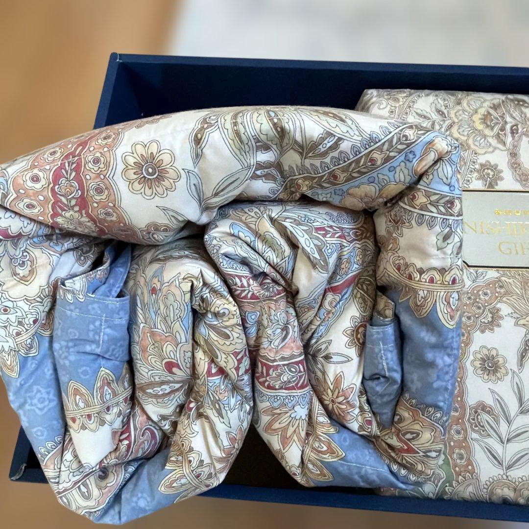 やちゃん新品未使用品 ホワイトダック昭和西川謹製羽毛肌掛けふとん ダウン