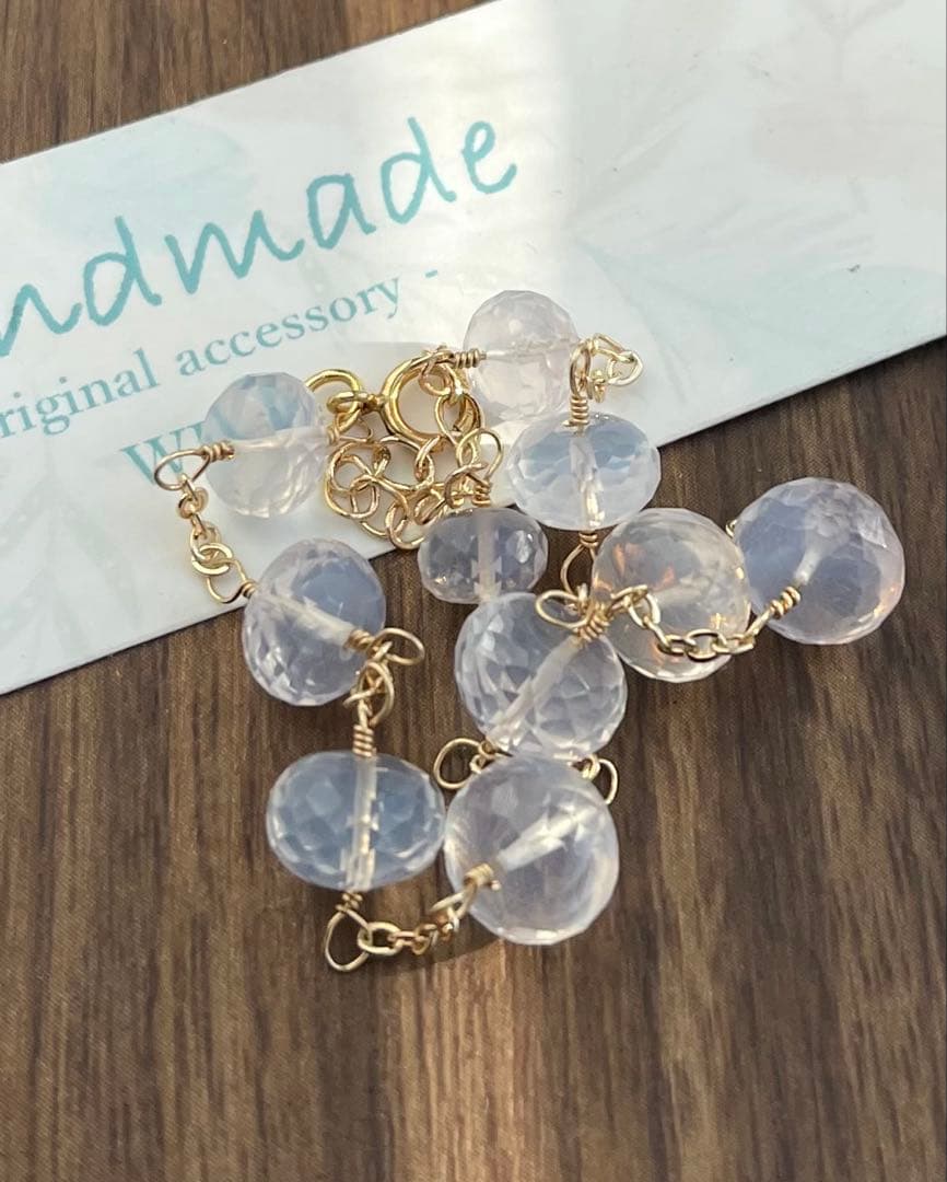 大粒美しいスコロライトのブレスレット14kgf - メルカリ