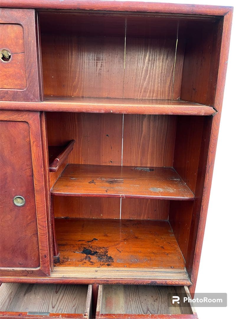 【アンティーク】茶箪笥 水屋箪笥 昭和レトロ 古民具 古家具 ビンテージ