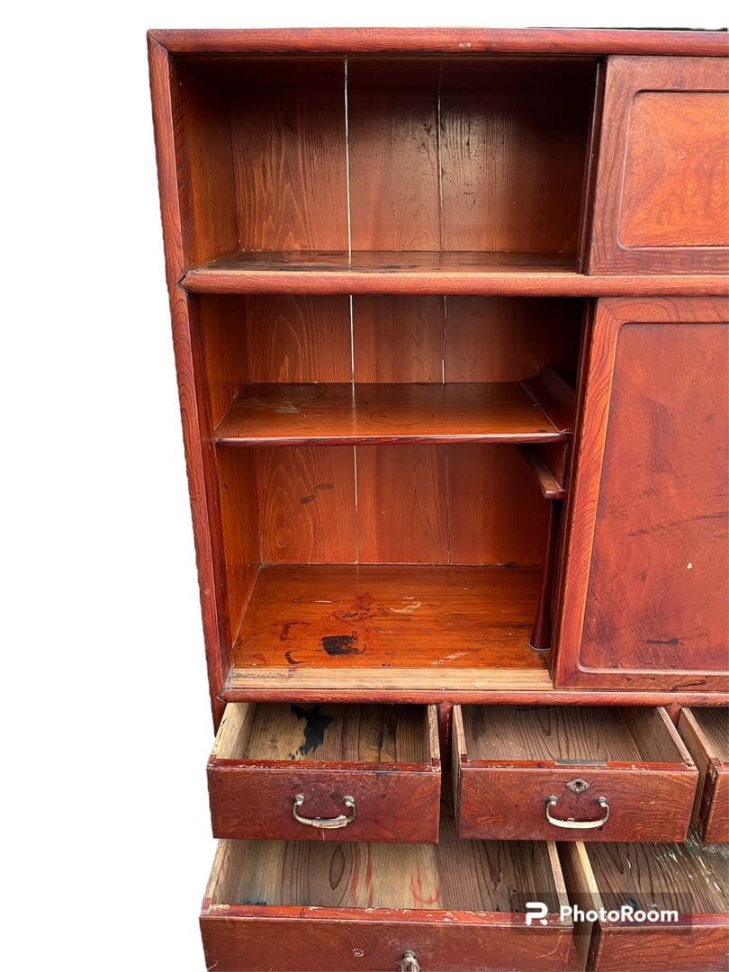 【アンティーク】茶箪笥 水屋箪笥 昭和レトロ 古民具 古家具 ビンテージ