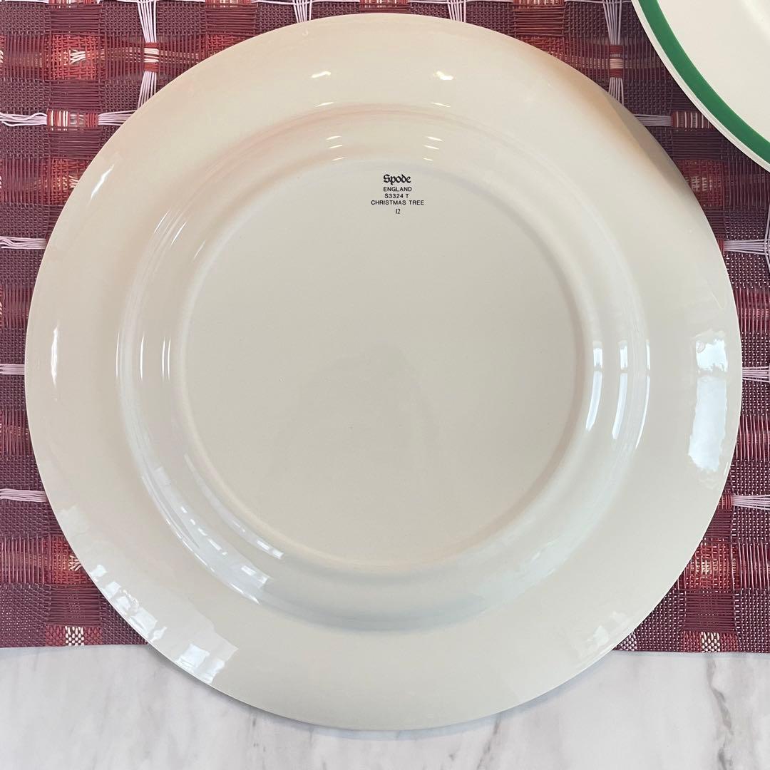 【英国製】スポード　クリスマスツリー　ディナープレート　４点セット