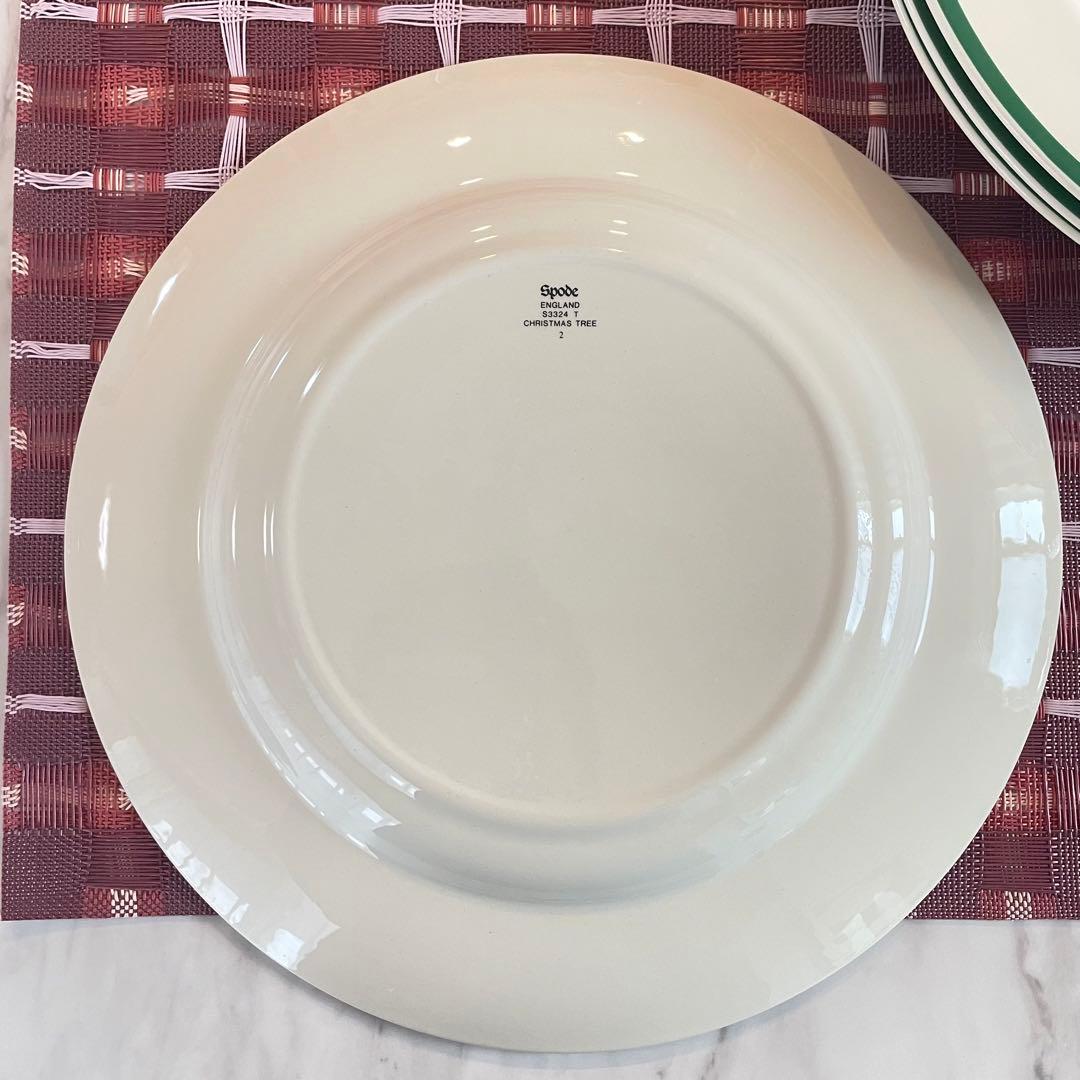 【英国製】スポード　クリスマスツリー　ディナープレート　４点セット