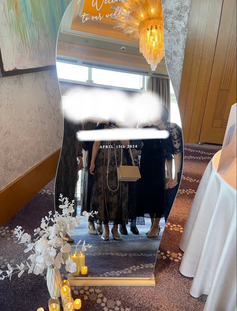 即納ウェーブ型スタンドミラー 160x50cm (着払いorお引き取り可能な方)