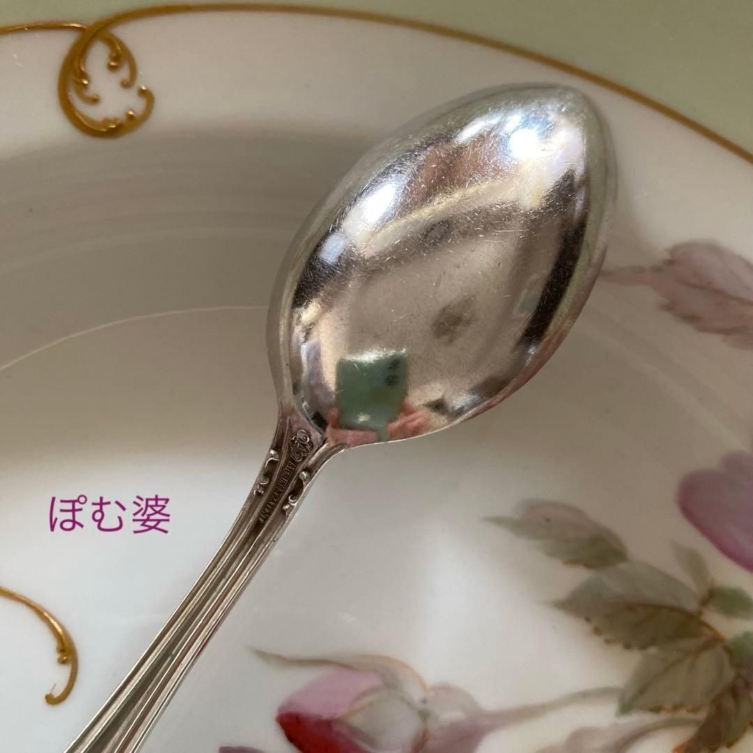 【米国／Alvin】純銀 スターリングシルバー／ティースプーン ２本「朝顔」