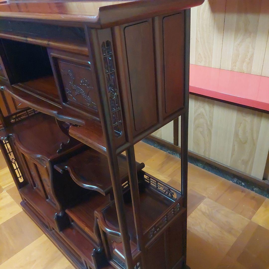 唐木家具　紫檀飾り棚　茶箪笥