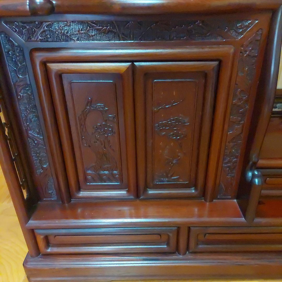 唐木家具　紫檀飾り棚　茶箪笥