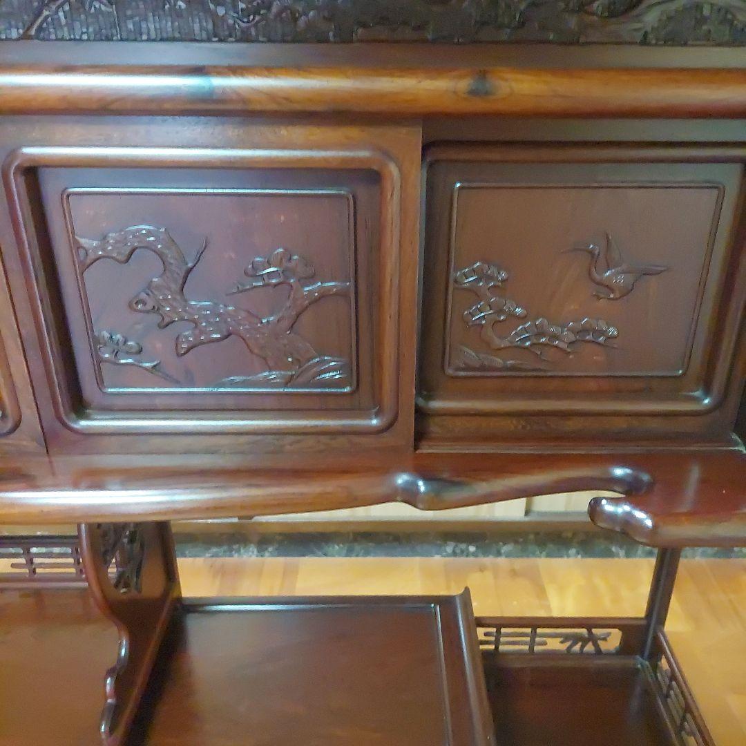 唐木家具　紫檀飾り棚　茶箪笥