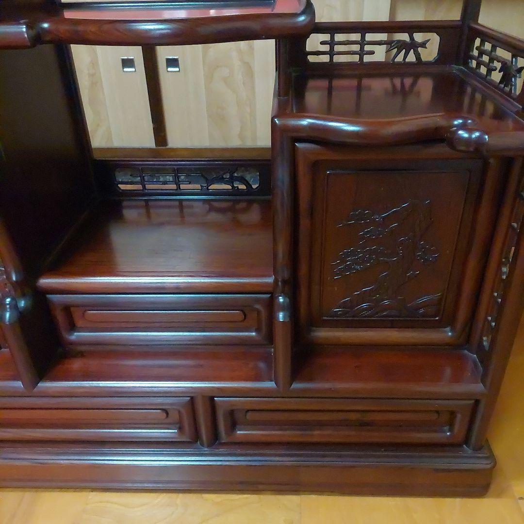 唐木家具　紫檀飾り棚　茶箪笥