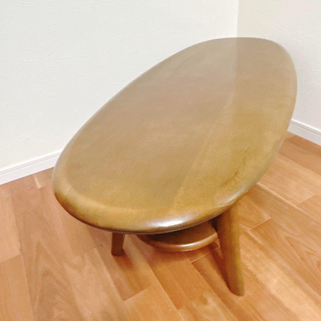 カリモク センターテーブル 楕円形 木製 北欧 ナチュラル カフェ風 高級家具