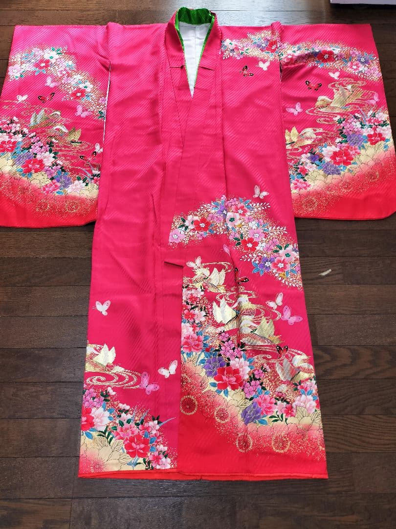 値下げ交渉可 七五三 アンティーク着物 フルセット 小物付き　正絹　7歳