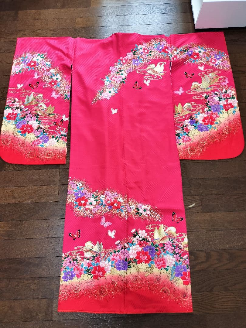 値下げ交渉可 七五三 アンティーク着物 フルセット 小物付き　正絹　7歳