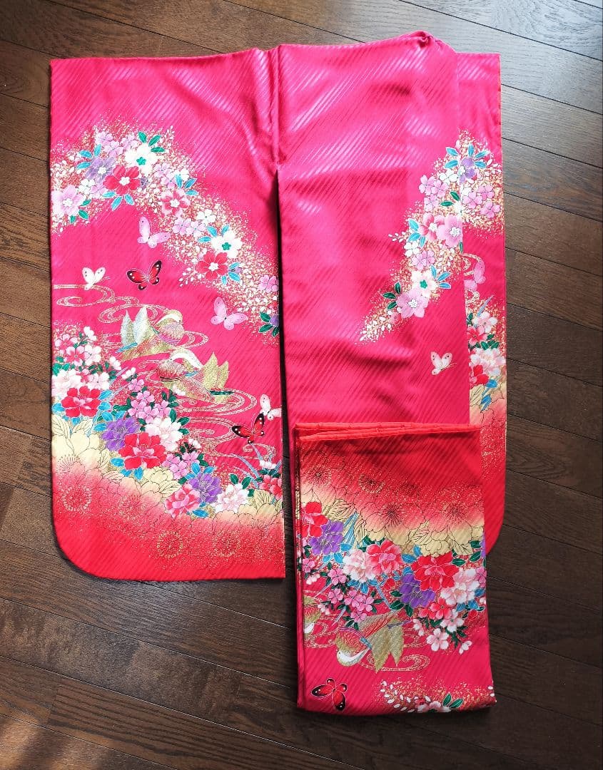 値下げ交渉可 七五三 アンティーク着物 フルセット 小物付き　正絹　7歳