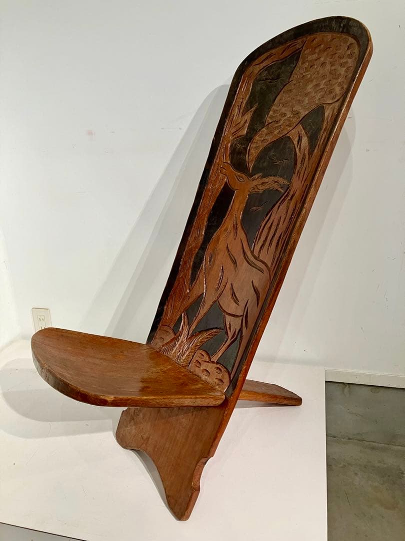 アフリカ、プリミティブアート、無垢木製チェア、椅子、セヌフォ族、古