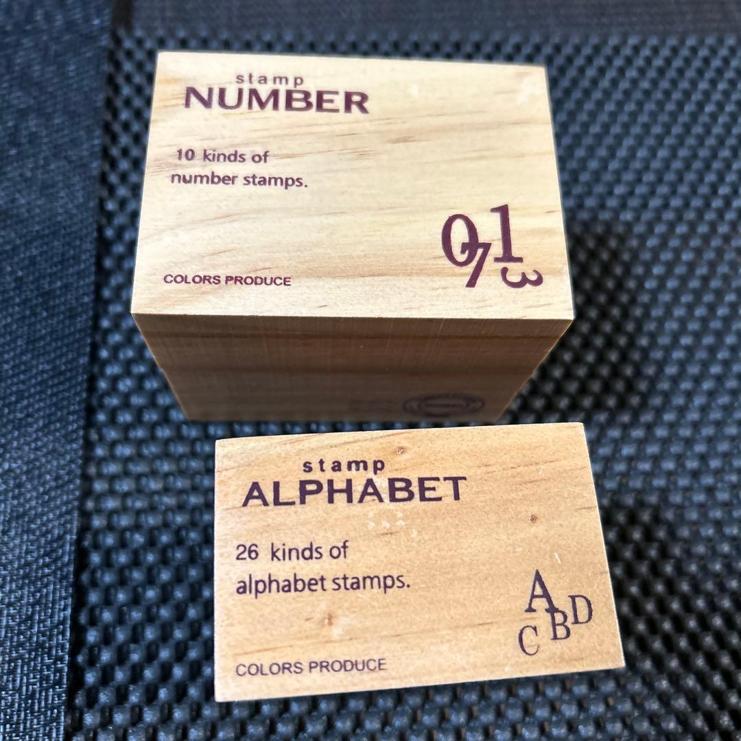 スタンプ　一色　一部天然木　レトロ　図工　レター　葉書