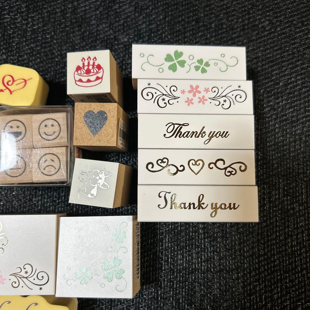 スタンプ　一色　一部天然木　レトロ　図工　レター　葉書