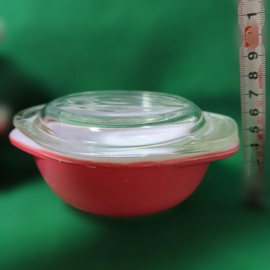 パイレックス フラミンゴピンクのミニキャセロール3個 PYREX ビンテージ