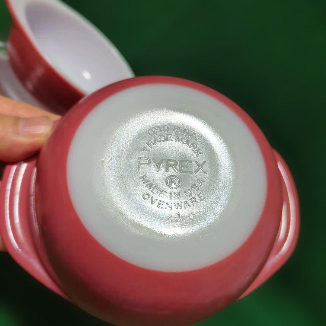 パイレックス フラミンゴピンクのミニキャセロール3個 PYREX ビンテージ