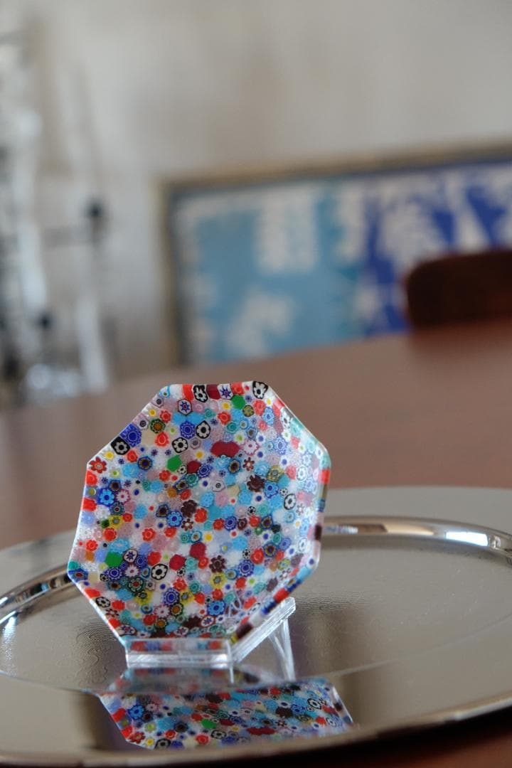 ベネチアンガラス ミルフィオリ プレート 皿 江波冨士子/黒木国昭/藤田喬平