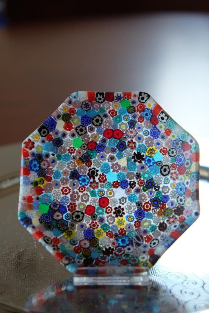 ベネチアンガラス ミルフィオリ プレート 皿 江波冨士子/黒木国昭/藤田喬平