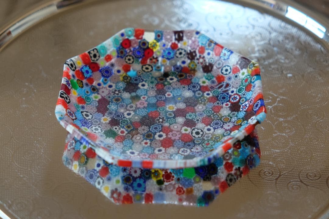 ベネチアンガラス ミルフィオリ プレート 皿 江波冨士子/黒木国昭/藤田喬平