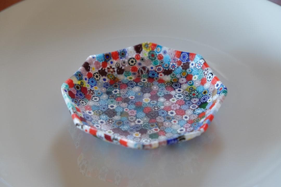 ベネチアンガラス ミルフィオリ プレート 皿 江波冨士子/黒木国昭/藤田喬平