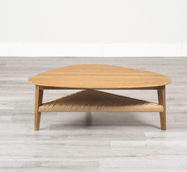 リビングテーブル幅100cm アッシュ無垢材 ペーパーコード 完成品（1282）