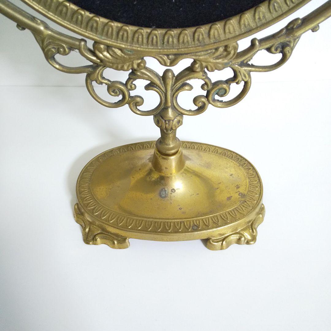 真鍮のスタンドミラー【鏡なし】★中古★