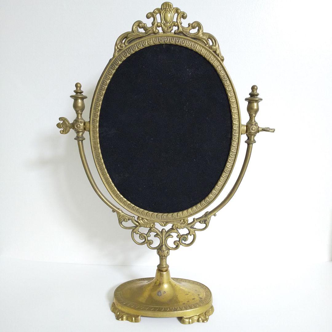 真鍮のスタンドミラー【鏡なし】★中古★