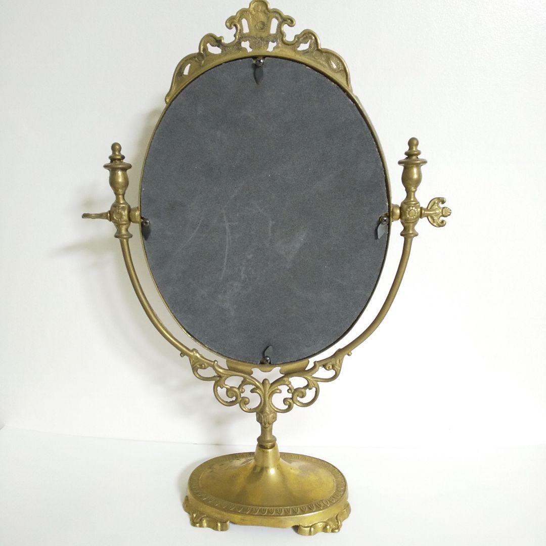 真鍮のスタンドミラー【鏡なし】★中古★