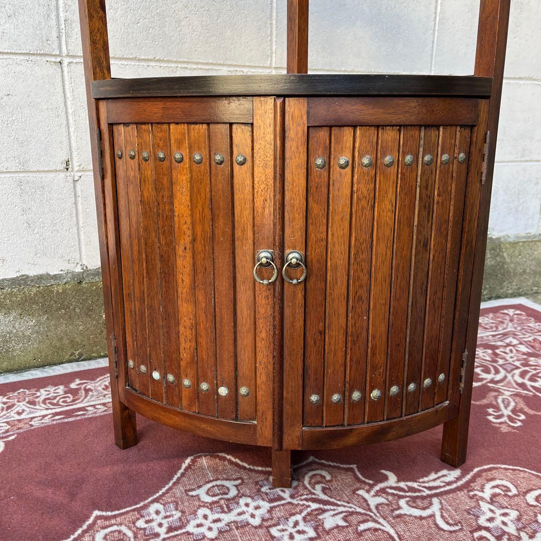 古家具ビンテージ品◾️karimoku カリモク 木製棚 飾り棚 ディスプレイ台