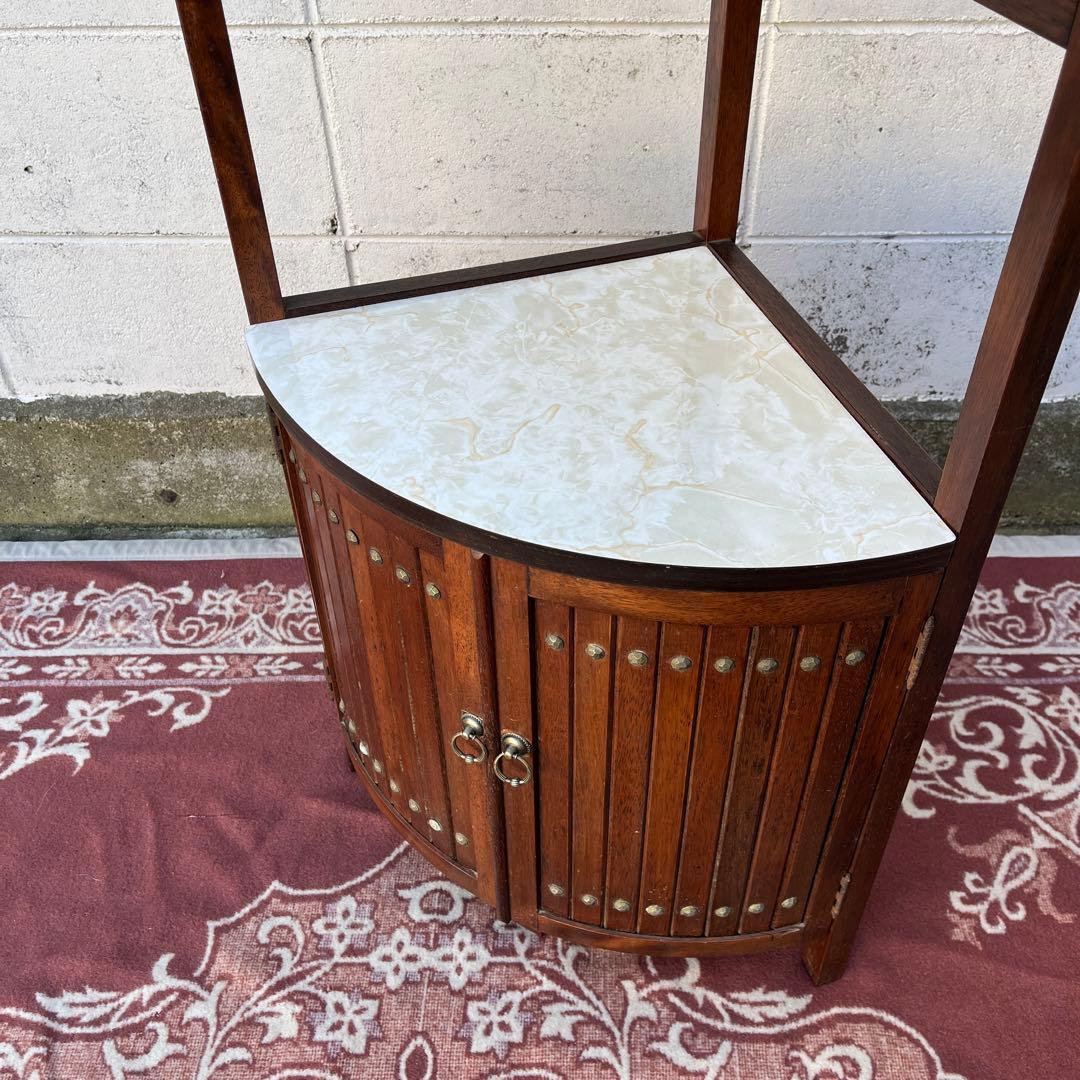 古家具ビンテージ品◾️karimoku カリモク 木製棚 飾り棚 ディスプレイ台