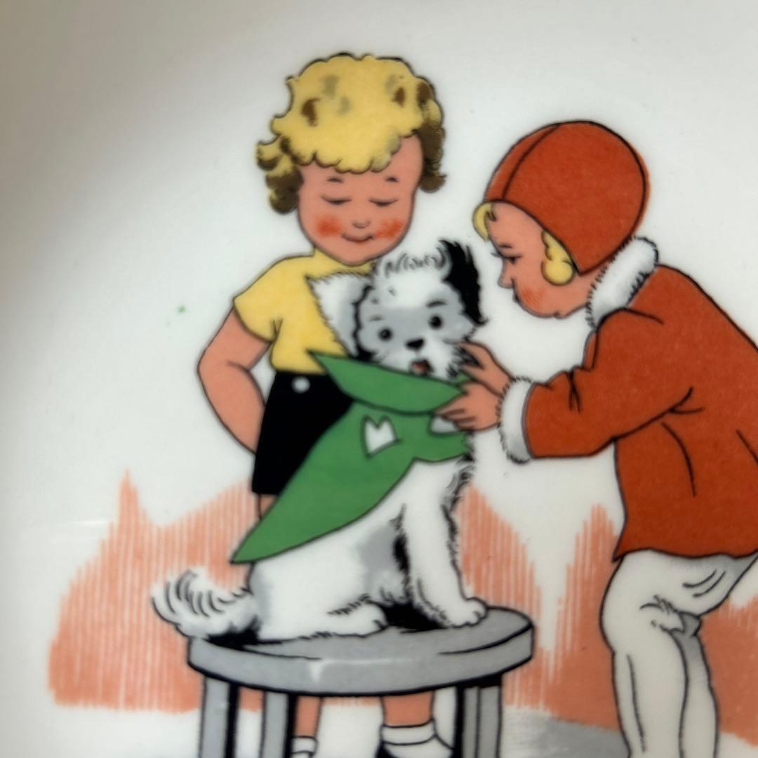 リモージュ　子供キッズ柄　プレート皿3枚セット　フランスアンティーク