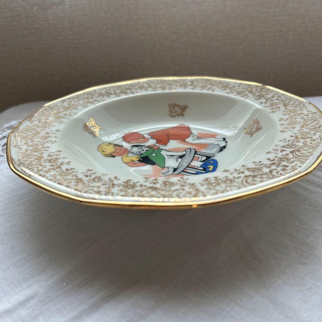 リモージュ　子供キッズ柄　プレート皿3枚セット　フランスアンティーク