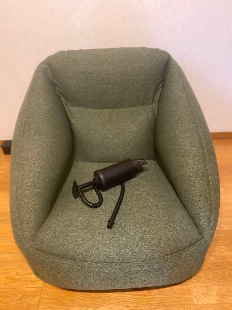 【今週末まで値下げお得】無印良品　空気でできたソファ、予備用エアタンク5点セット