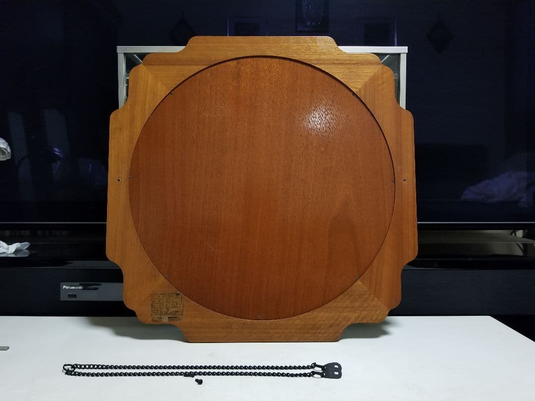 大塚家具　希少材　チェリー　無垢　柄彫り　円形　ウォール　ミラー　壁掛け鏡　姿見